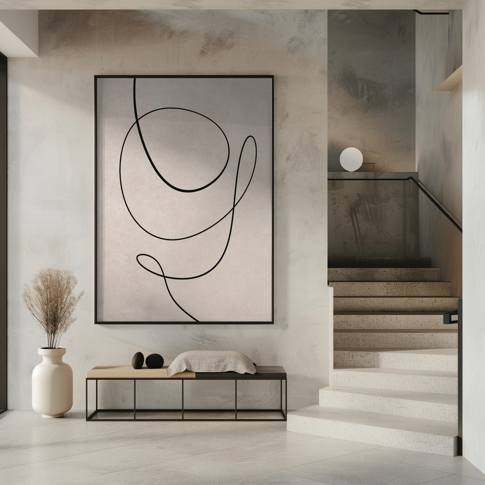 Minimale Linienkunst Abstrakte Zeichnung 01 | Poster