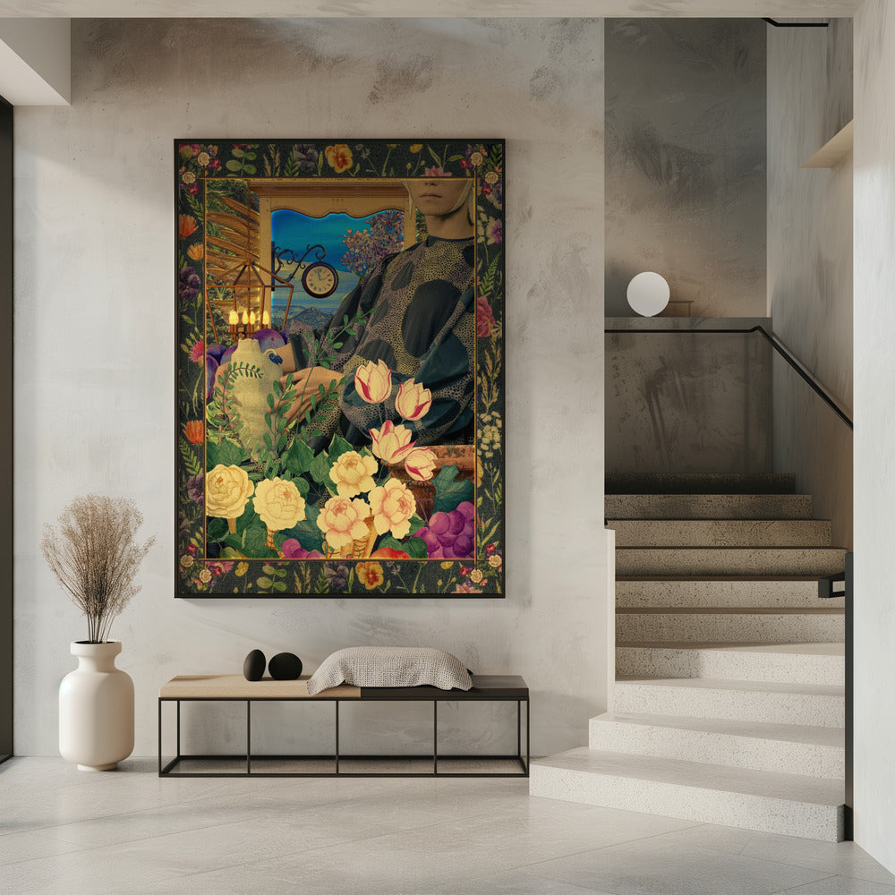 Surreale Blumenportal-Collage | Poster