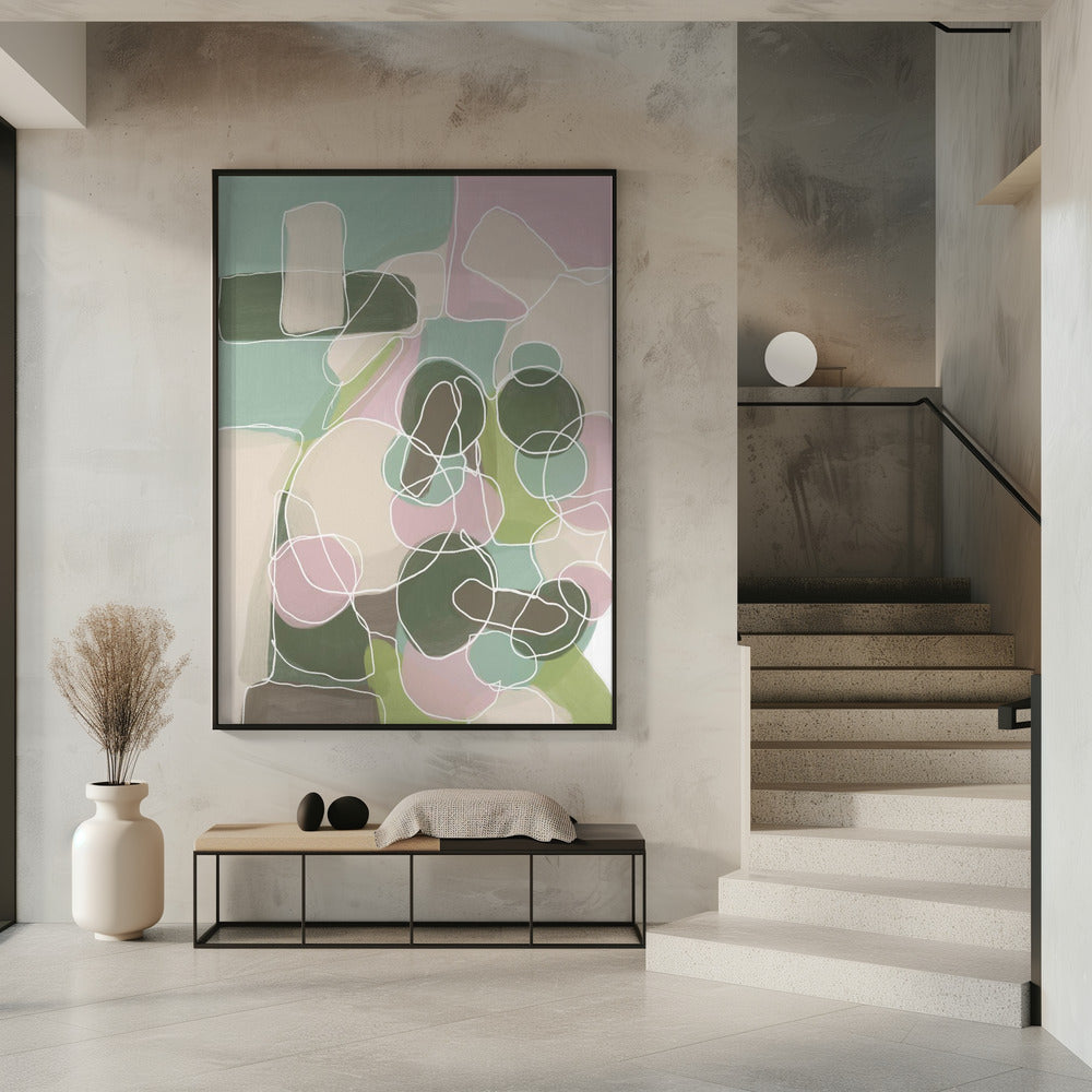 Abstraktes Grün und Pink | Poster