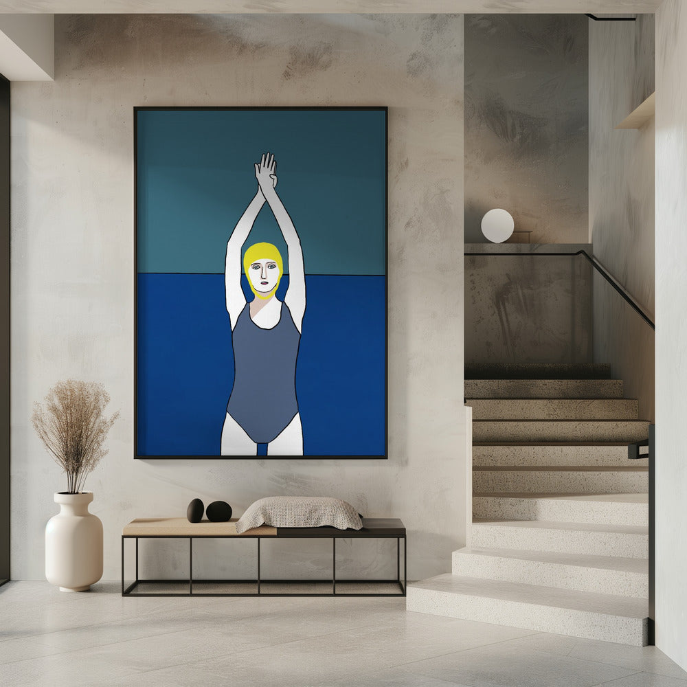 Swimmer with Yellow Cap | Poster