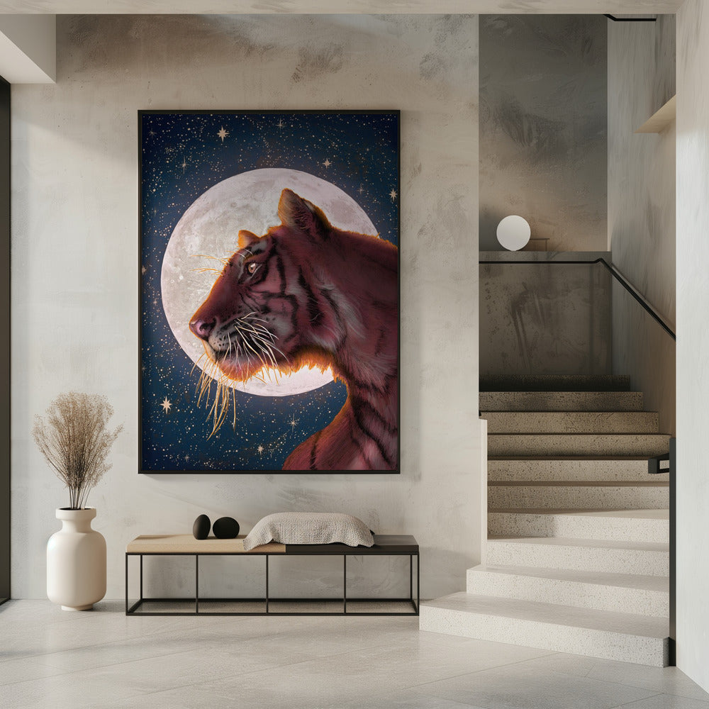 Mond und Tiger Farbe Groß | Poster