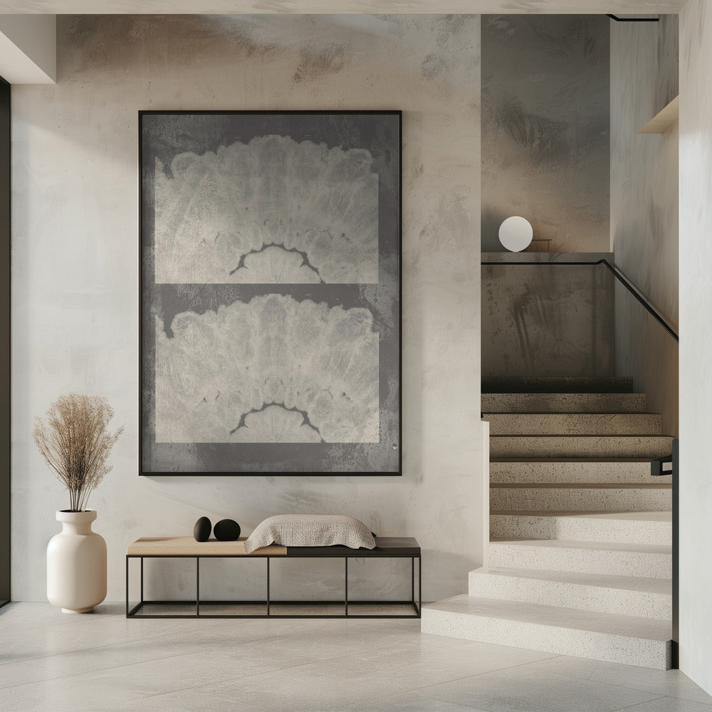 Batikspuren – Neutrales Abstraktes in Taupe und Weiß | Poster