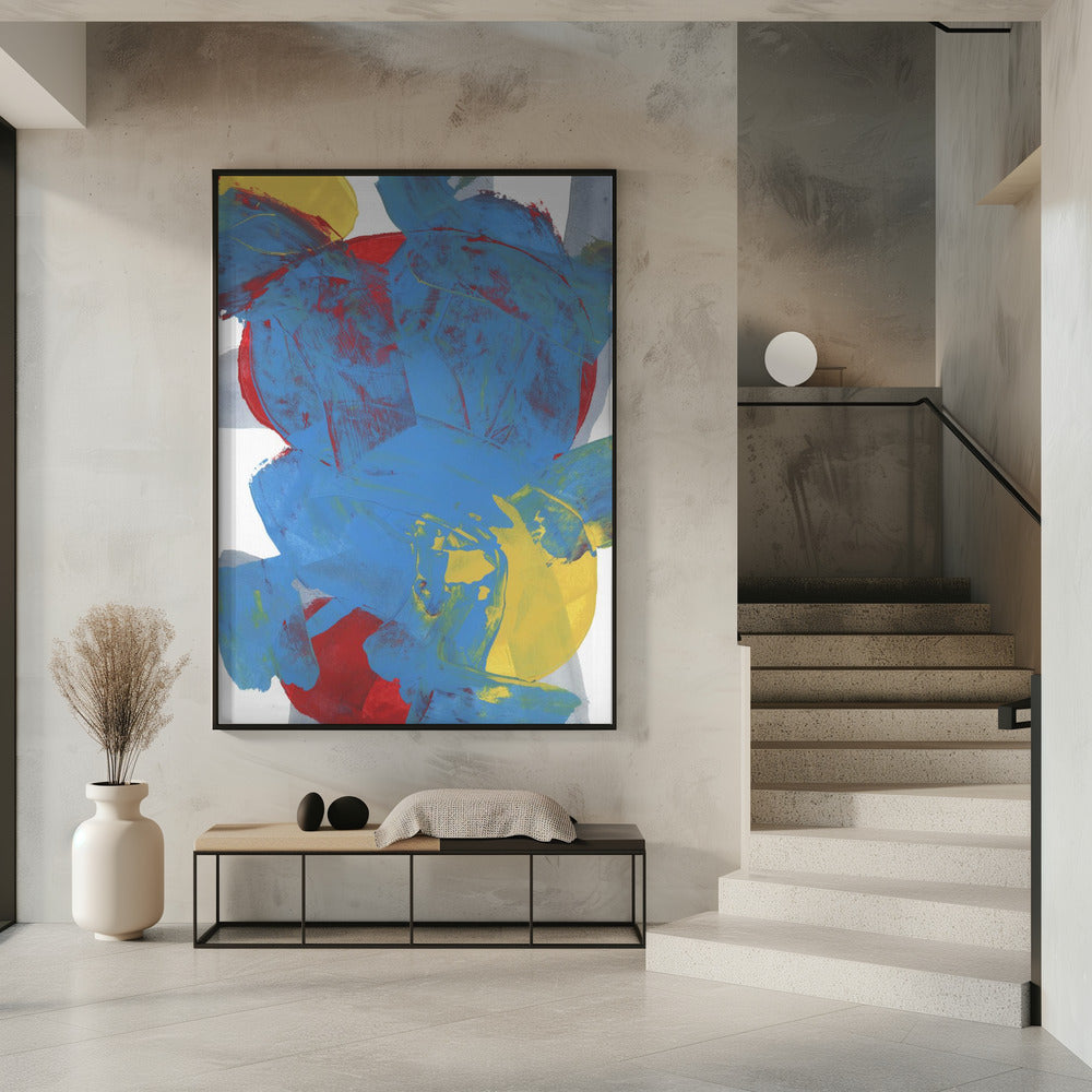 Abstract Blue Red Yellow Shapes 1 | Poster