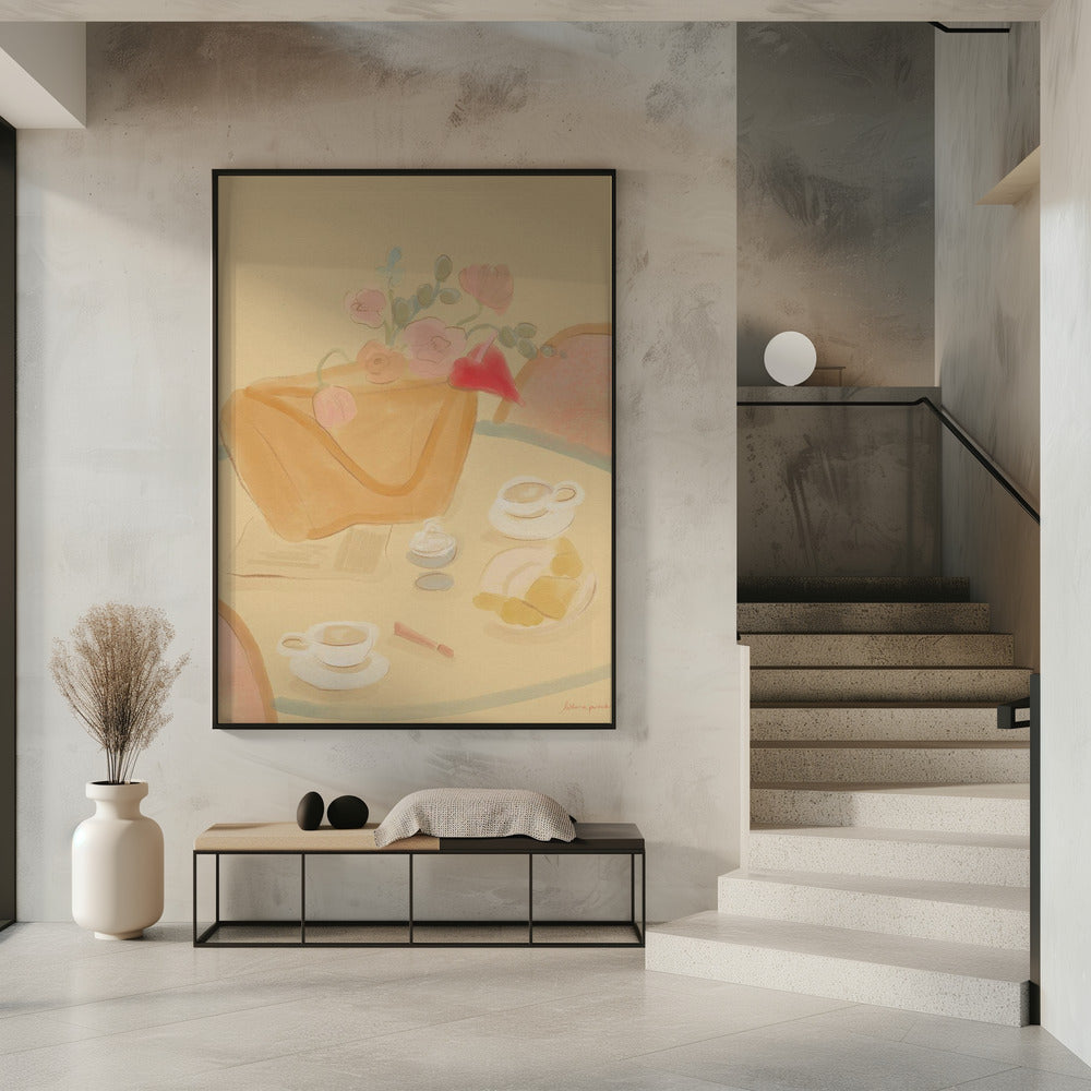 Kaffee-Date mit Blumen | Poster