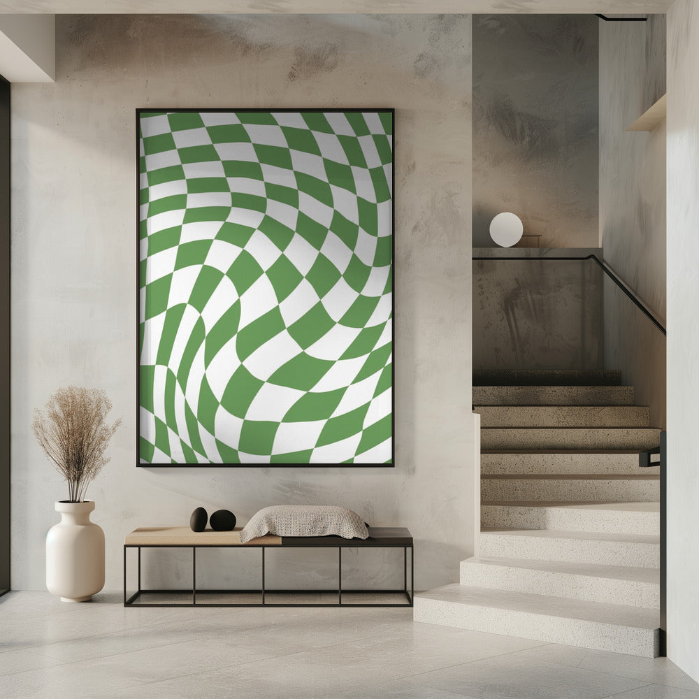 Grünes Schachbrett | Poster