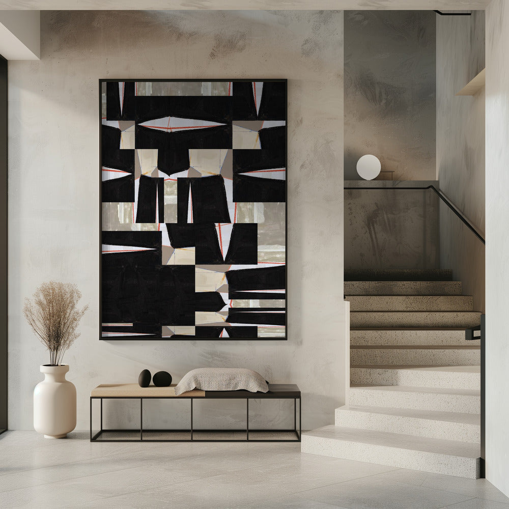 Abstract Black Jigsaw 3 | Poster