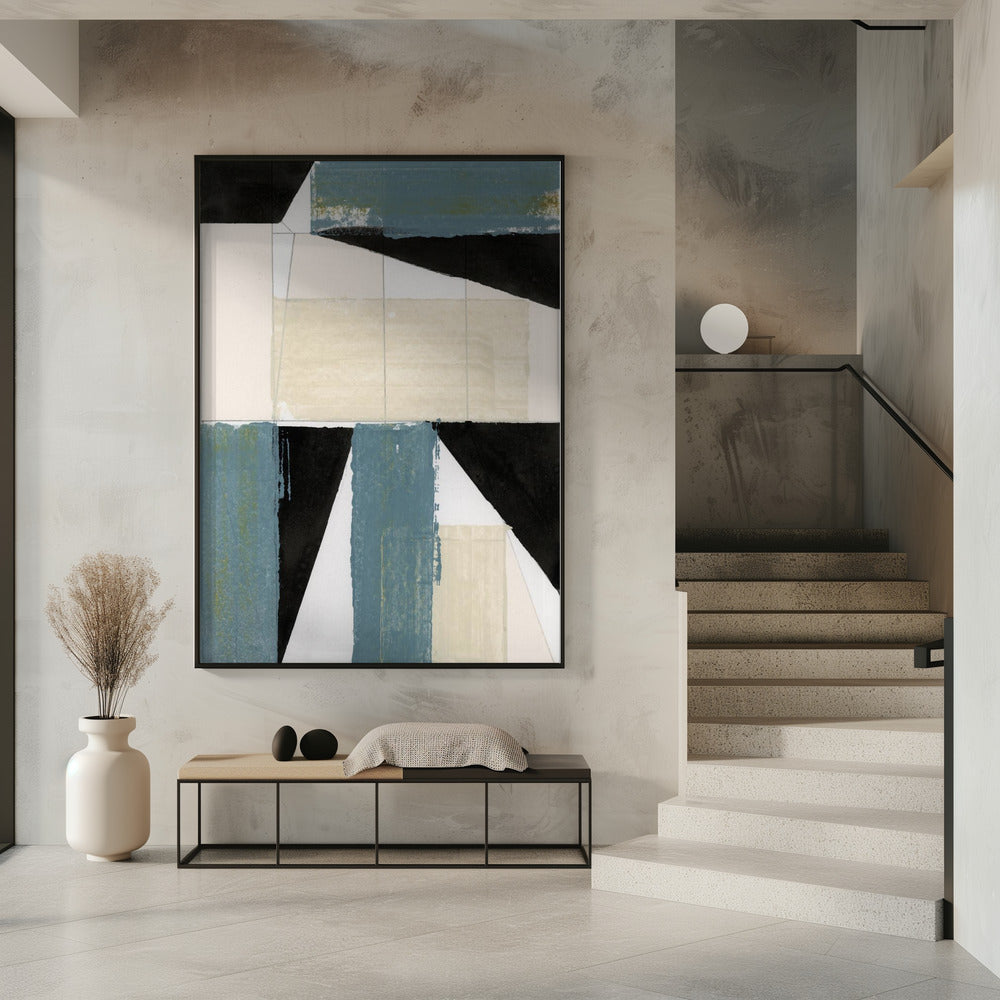 Abstract Blue Shapes No2 Print | Poster