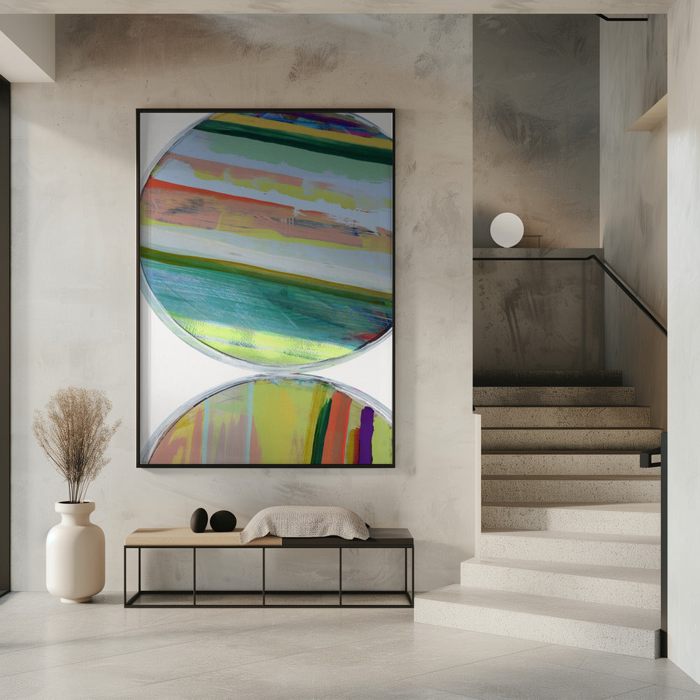 Abstract Stripes &amp; Circles No 1 | Poster