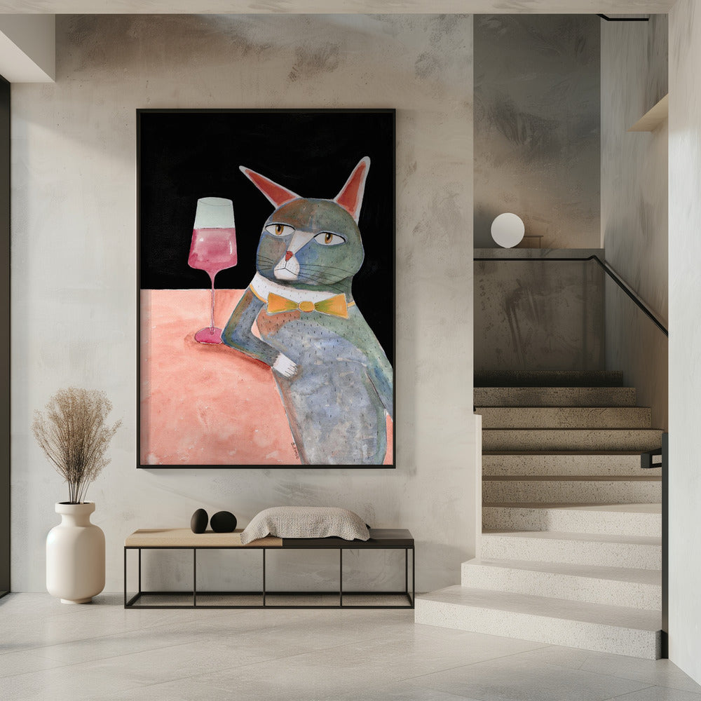 Barkatze mit Fliege | Poster