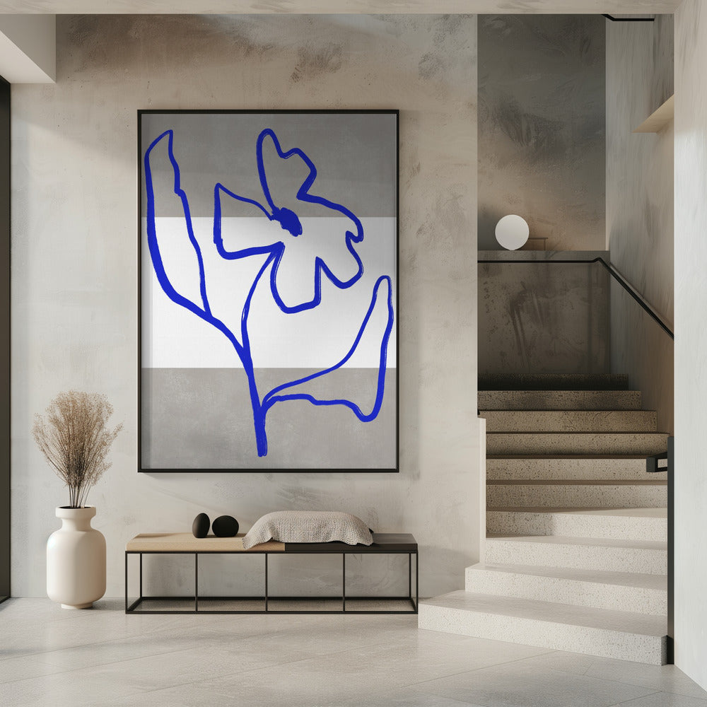 Blaue Linie Blüte | Poster