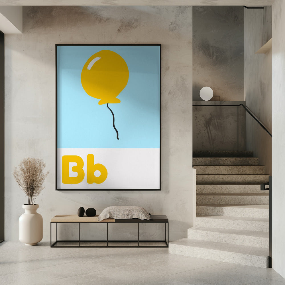 Gelber Ballon-Schwebeposter | Poster