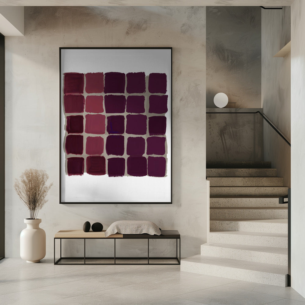 Rot kariertes Quadrat Poster