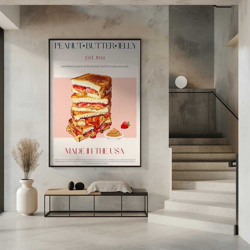 Erdnussbutter- und Marmeladen-Sandwich-Stapel | Poster