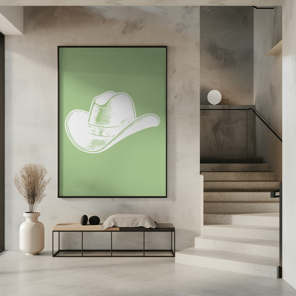 Salbeigrüner Cowboyhut | Poster