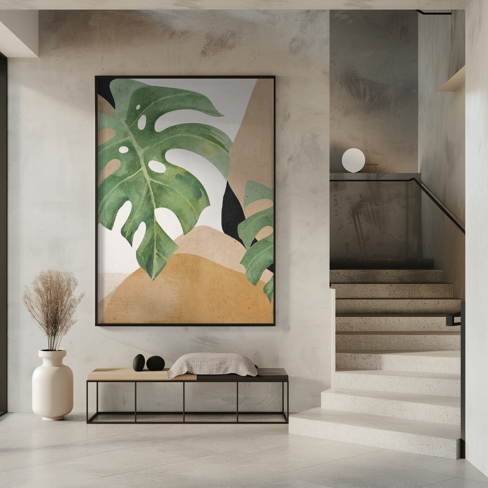 Abstrakte Kunst Tropische Blätter | Poster