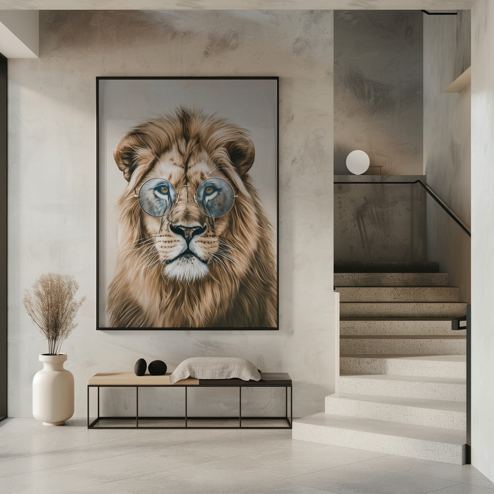 Lion in Glasses | Poster