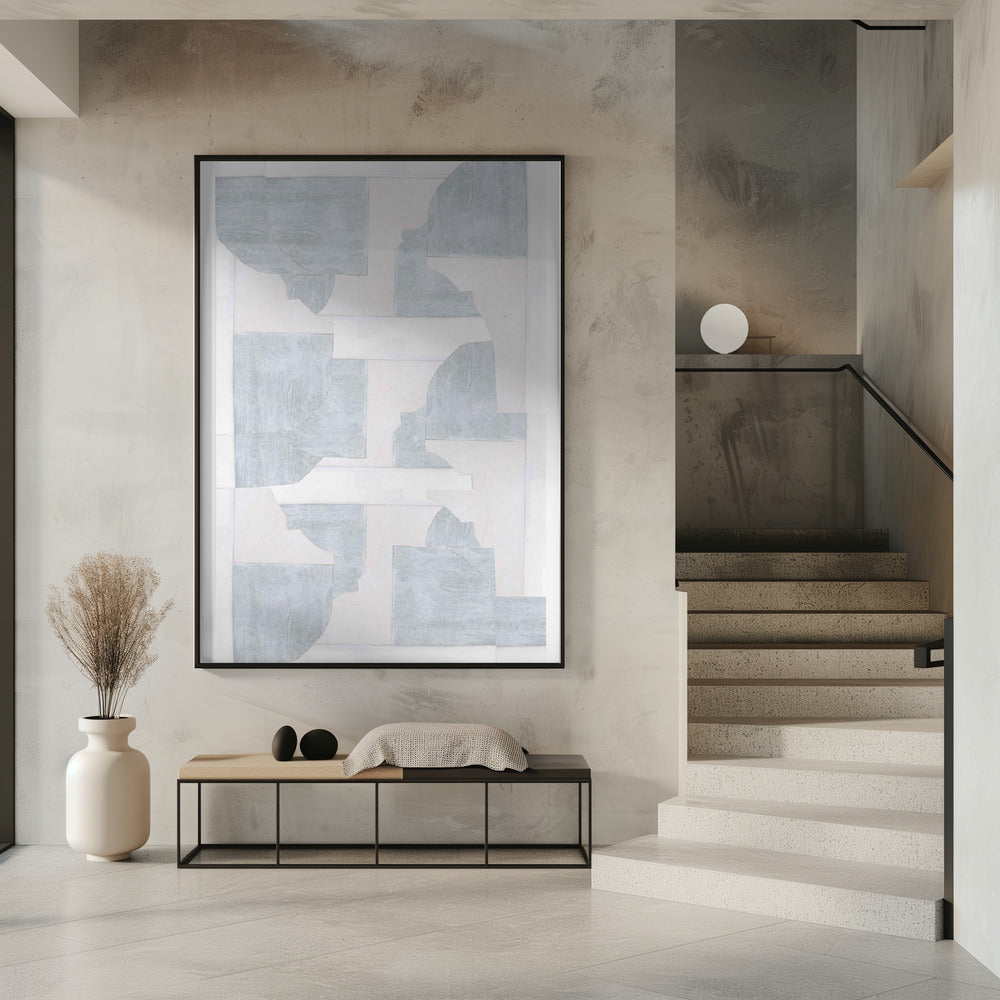 Geometric White Shapes | Poster