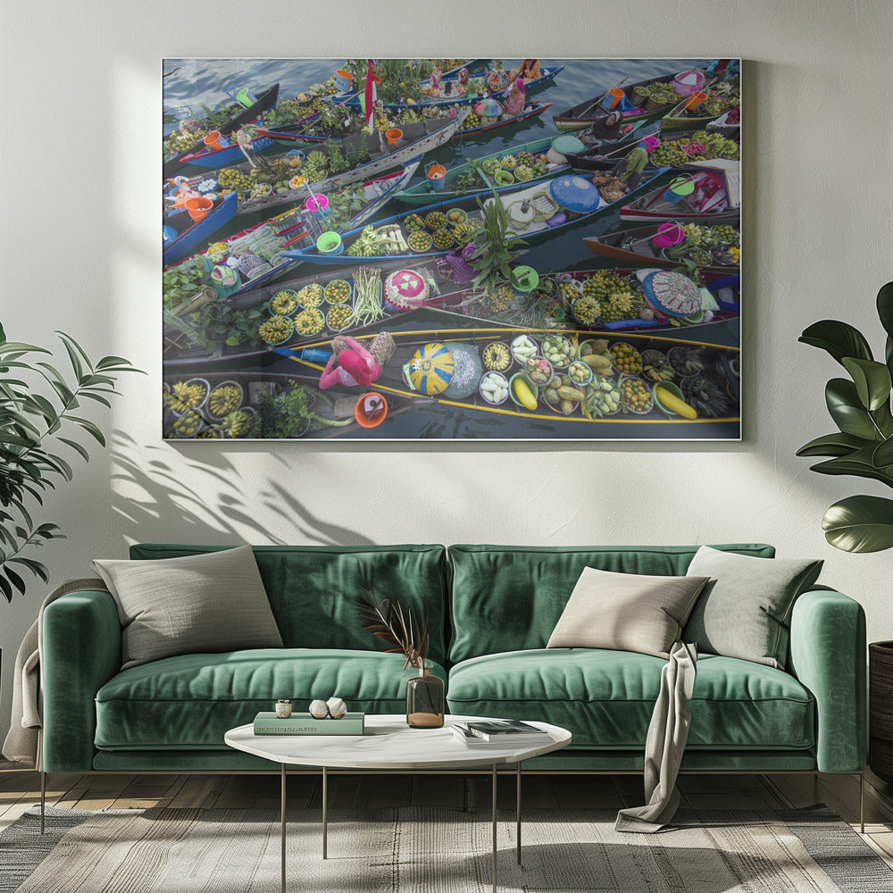 Schwimmender Markt von Banjarmasin | Leinwand