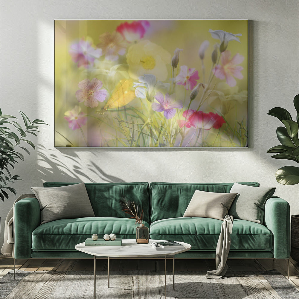 Kleiner Garten auf einer Sommerwiese | Leinwand