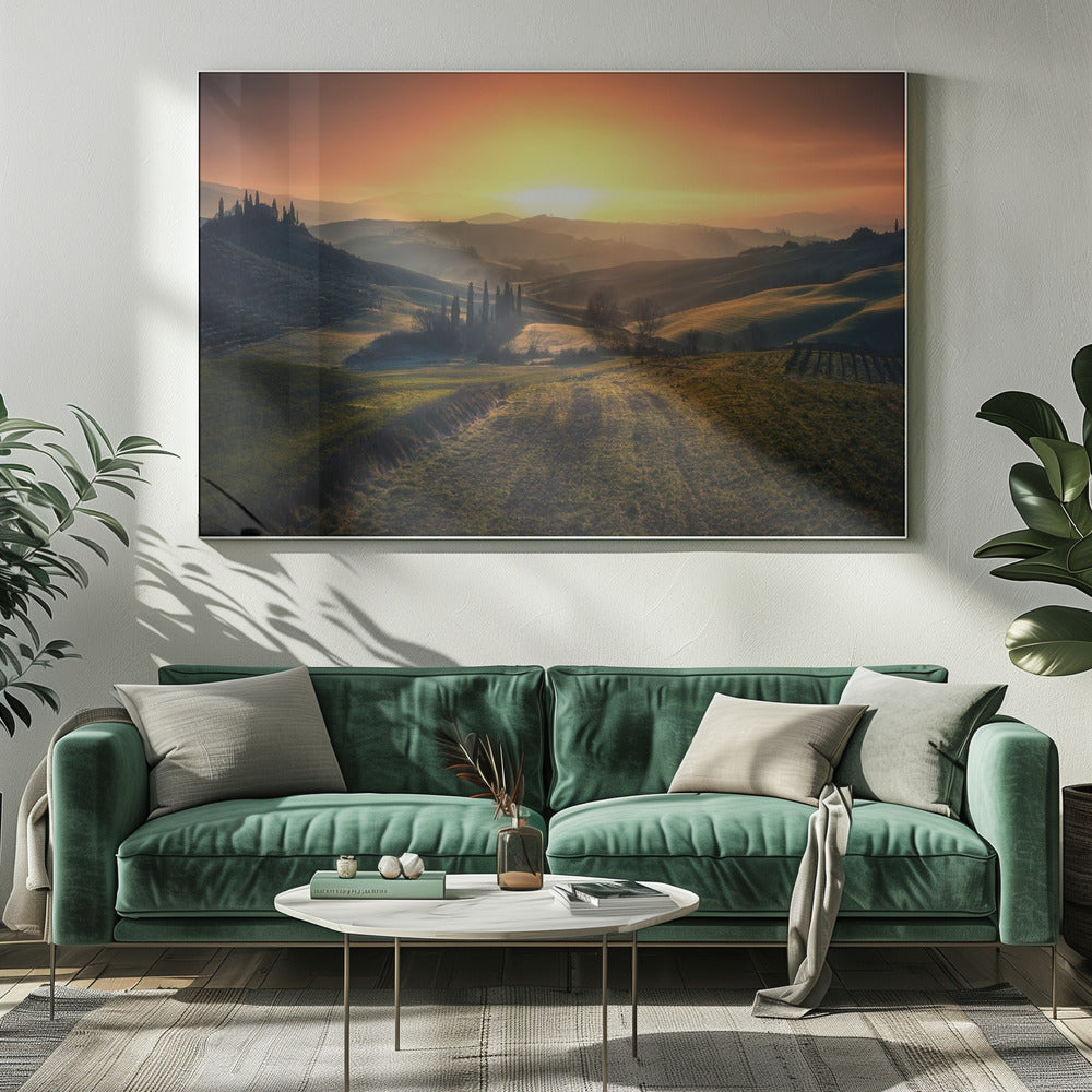 Val d'Orcia am Morgen | Leinwand