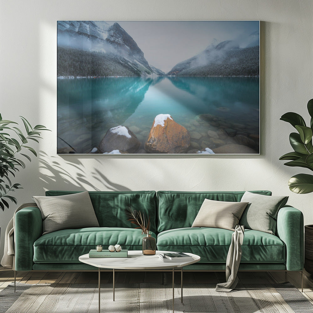 Nebliger Lake Louise | Leinwand