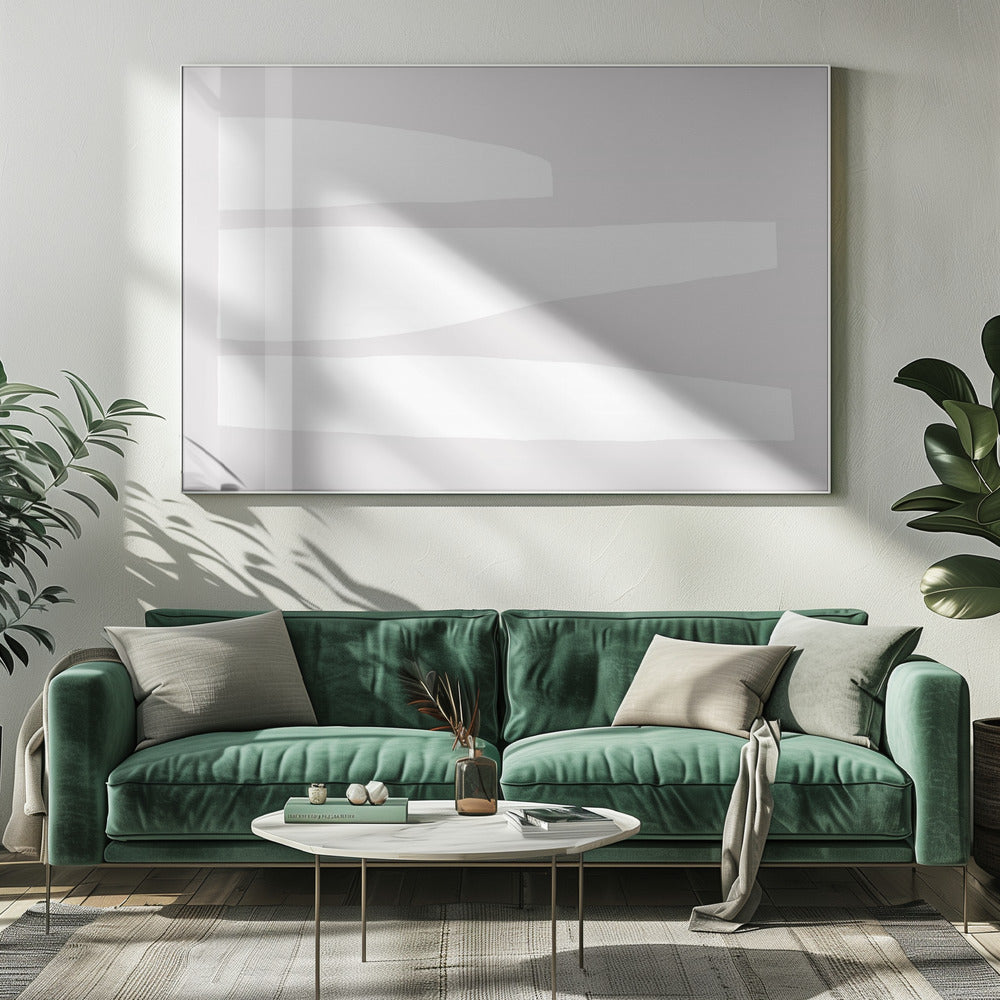 Minimalistische weiße Formen | Leinwand