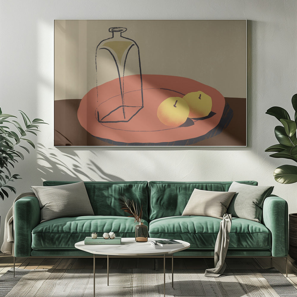 Glas und Apfel | Leinwand