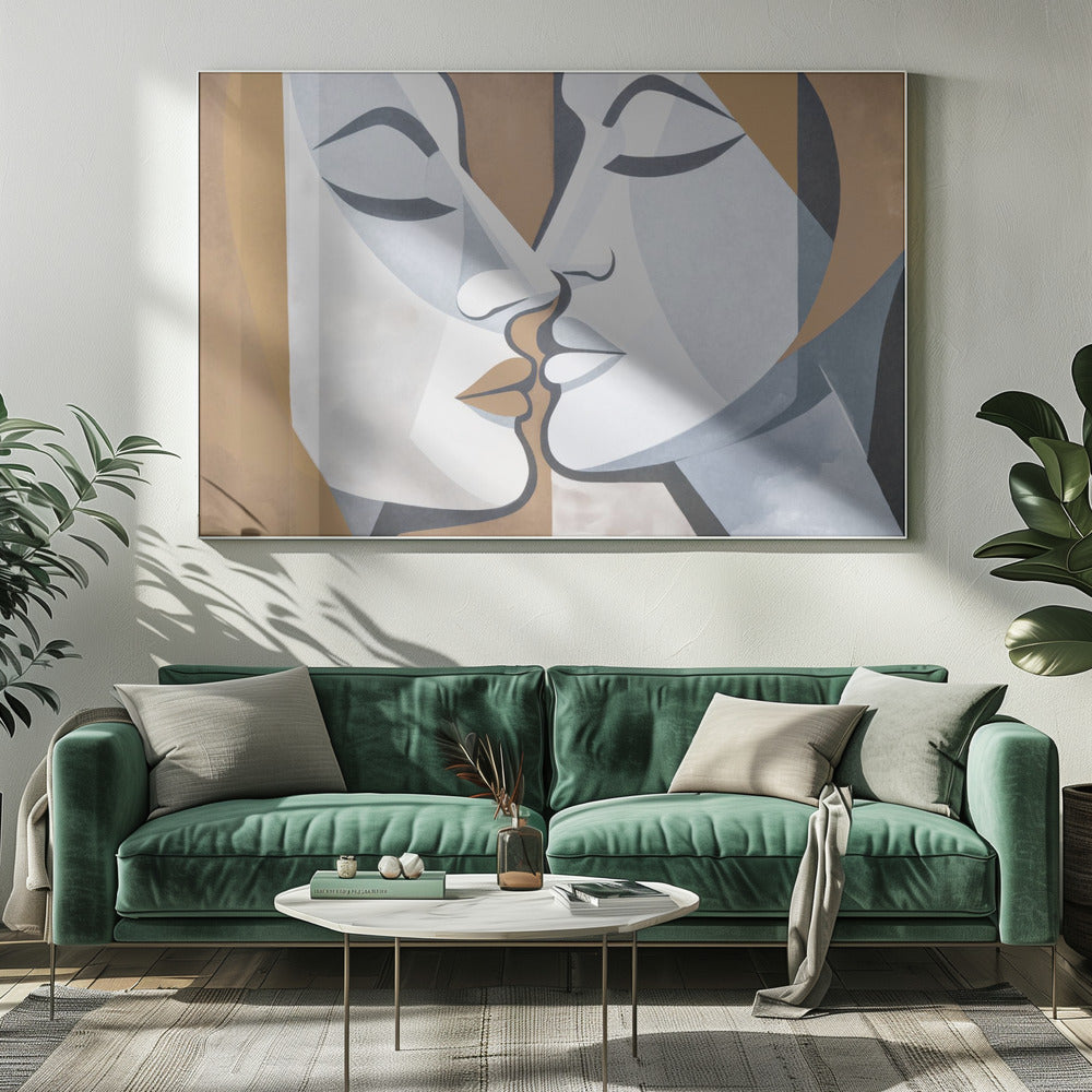A Kiss Brown Grey | Canvas