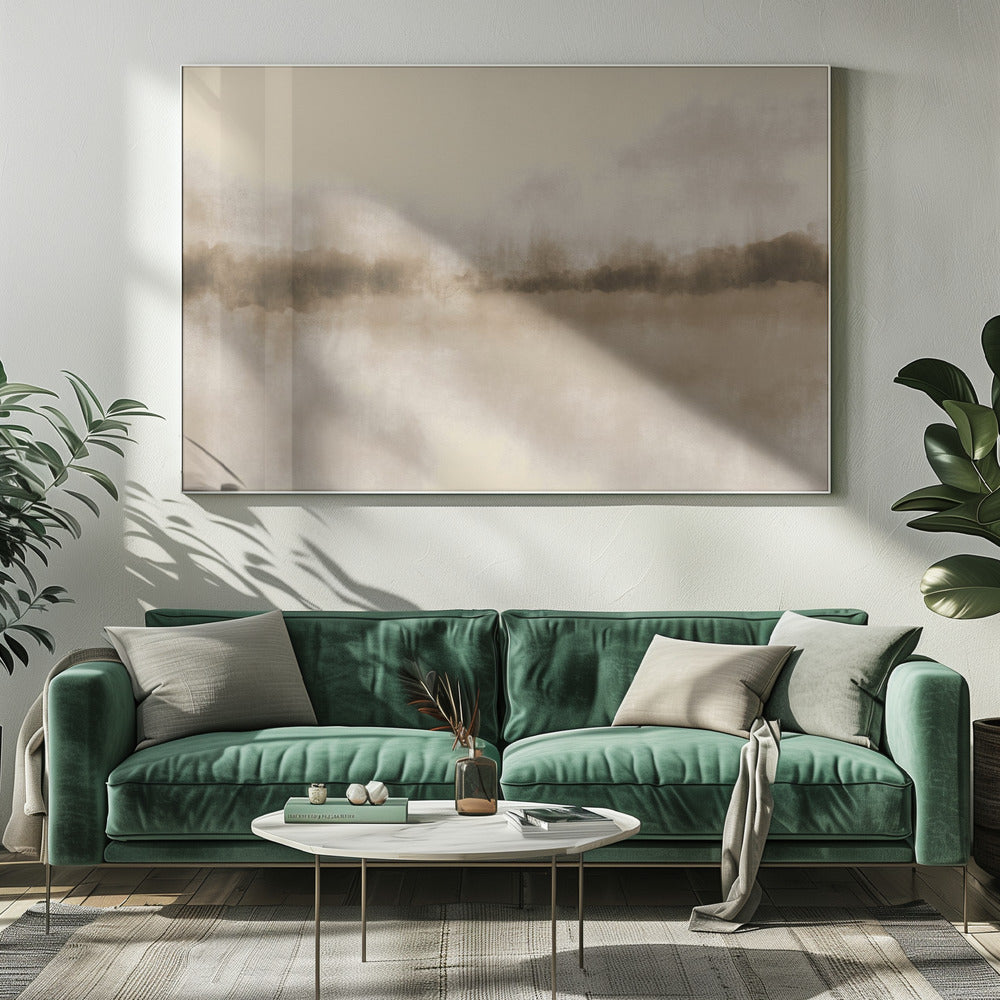 Abstrakte Landschaft in neutralen Brauntönen | Leinwand