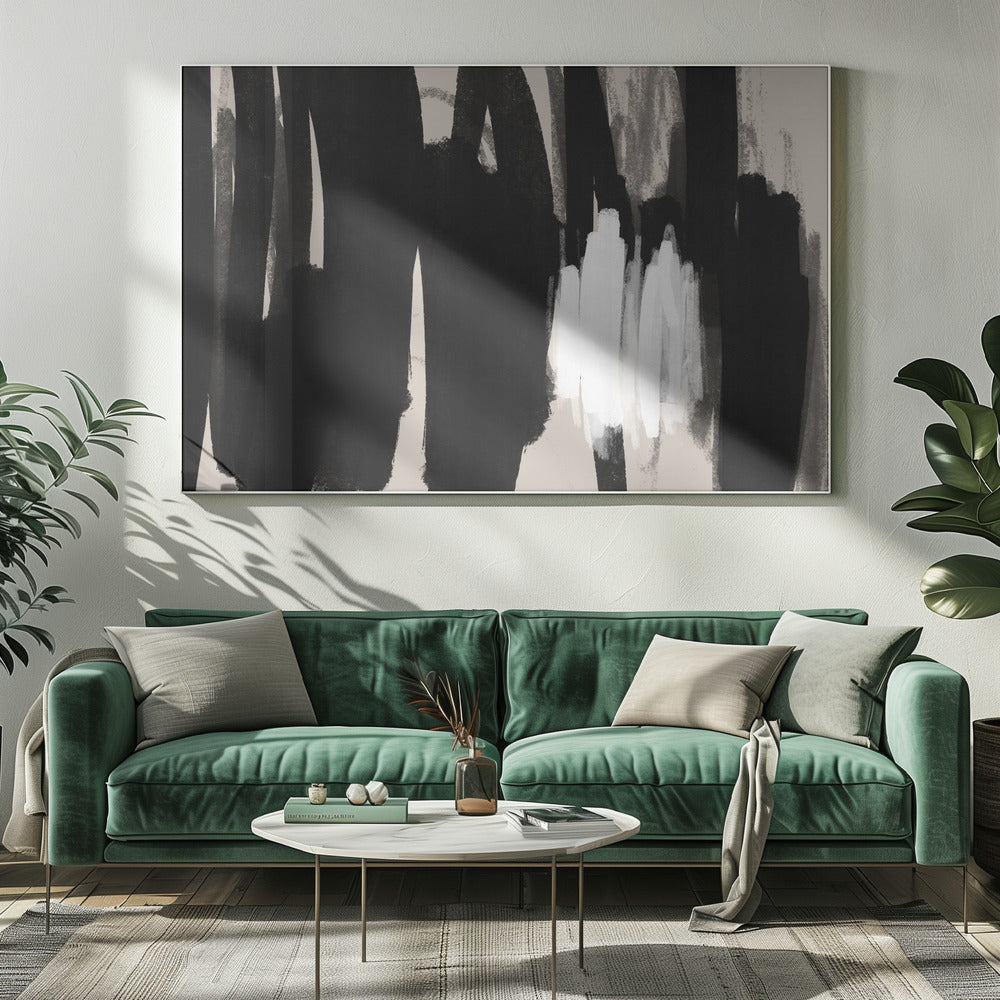 Expressive Black and White Brushstrokes | Canvas