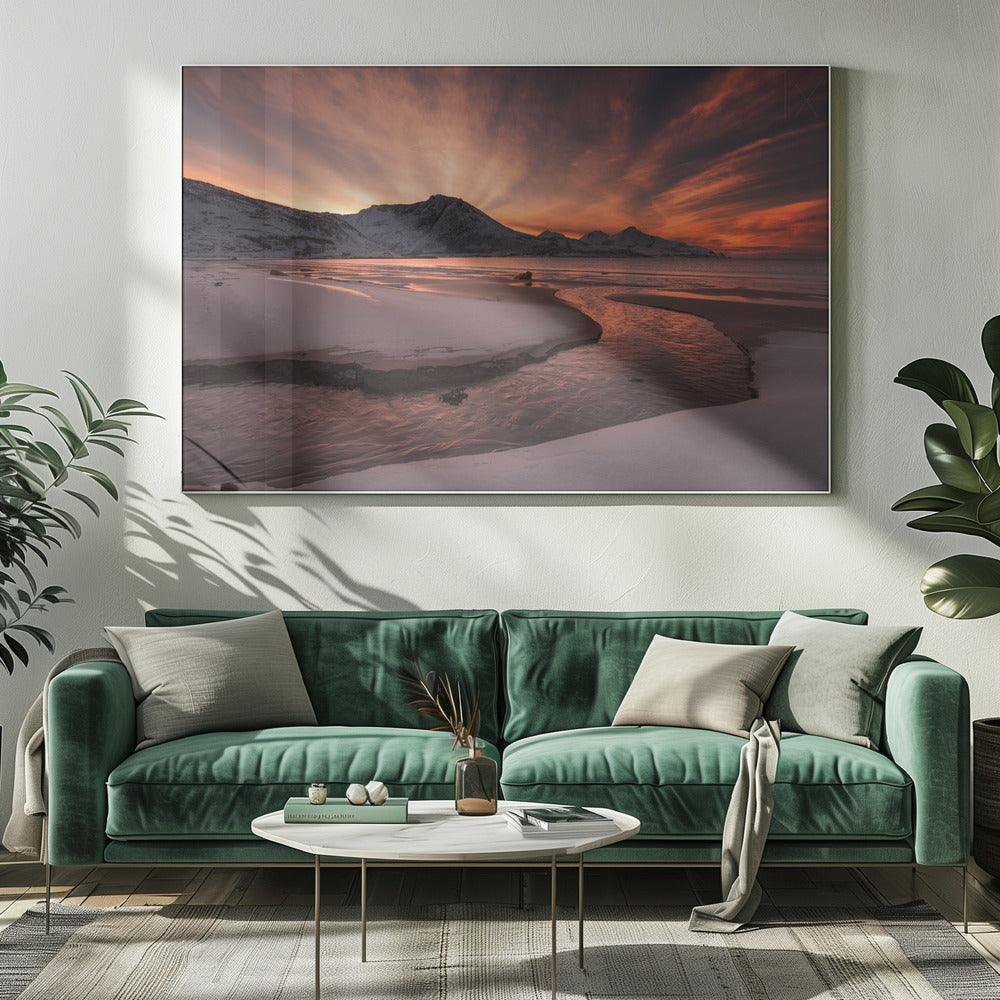 Goldener Sonnenuntergang | Leinwand