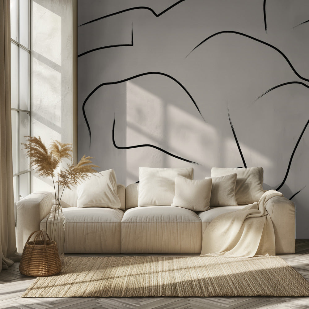 Minimalist Black Curves | Wallpaper