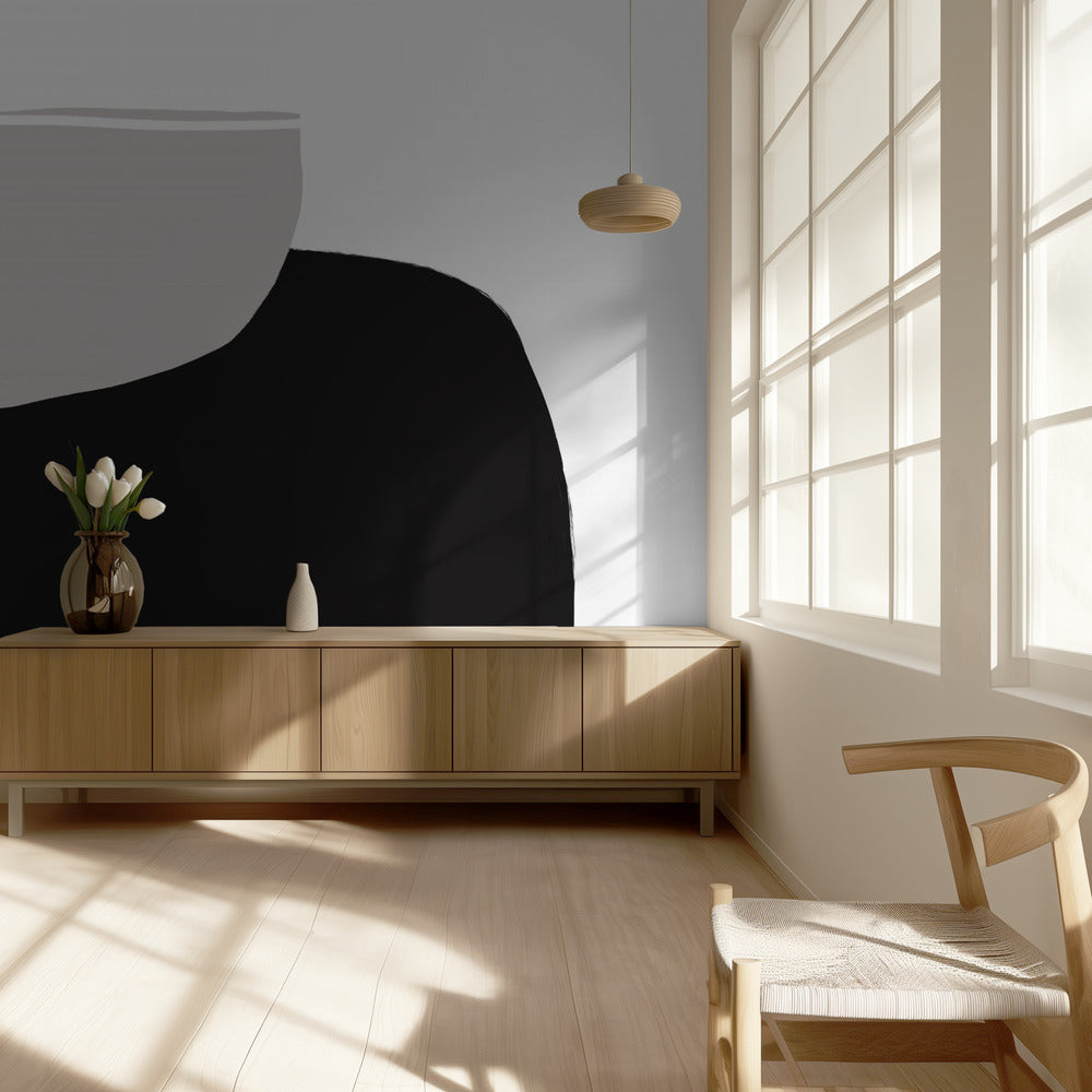 Monochrome organische Formen | Tapete