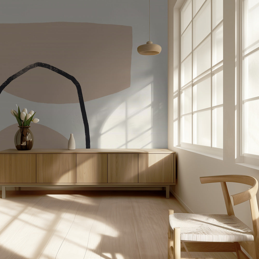 Geometrische Formen in Erdtönen | Tapete