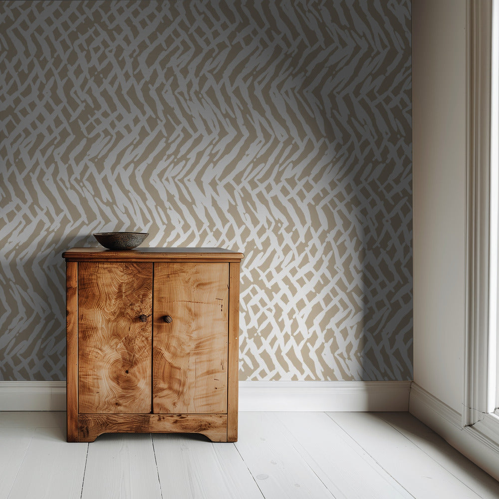 Marks Organic Stripes Texture Beige I | Wallpaper