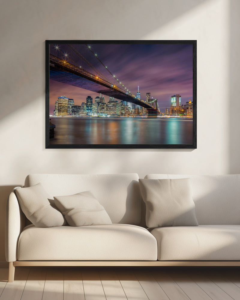 Brooklyn Bridge bei Nacht | Leinwand