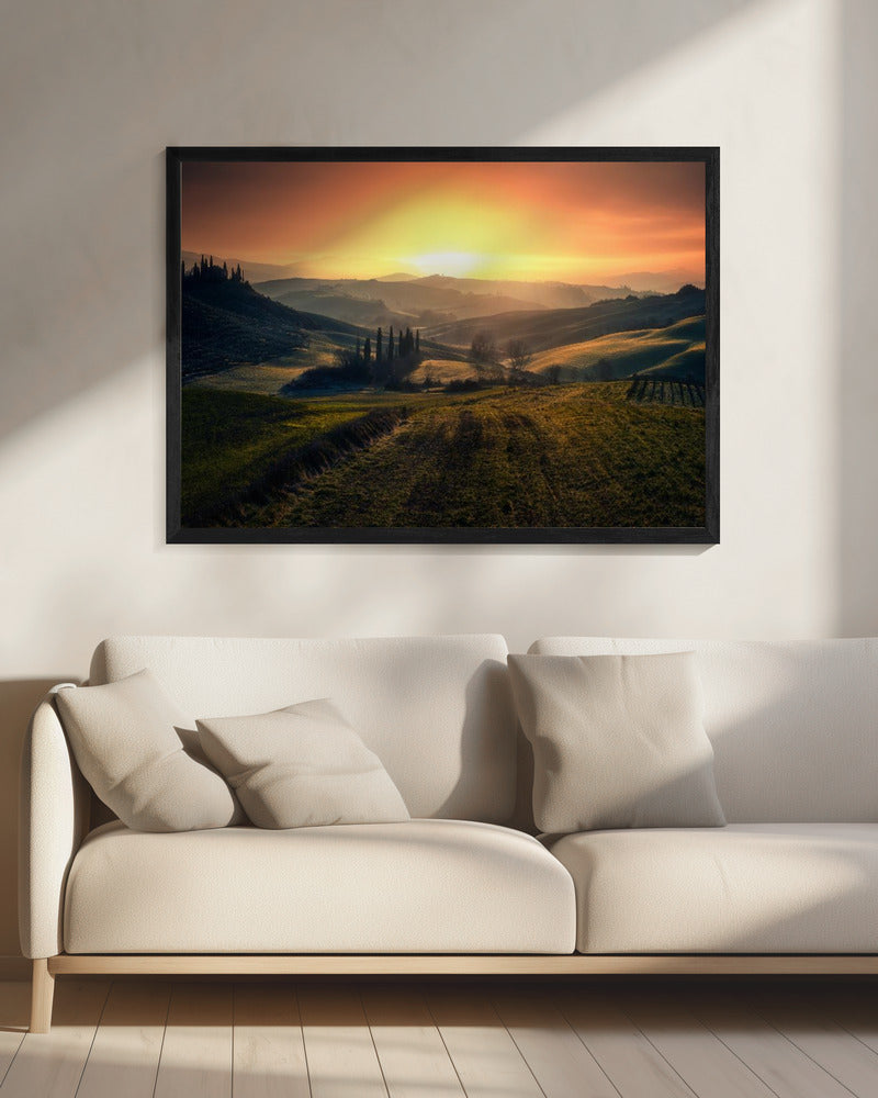 Val d'Orcia am Morgen | Leinwand