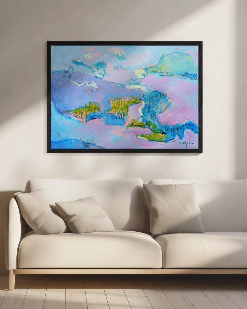 Abstrakte rosa Landschaft | Leinwand