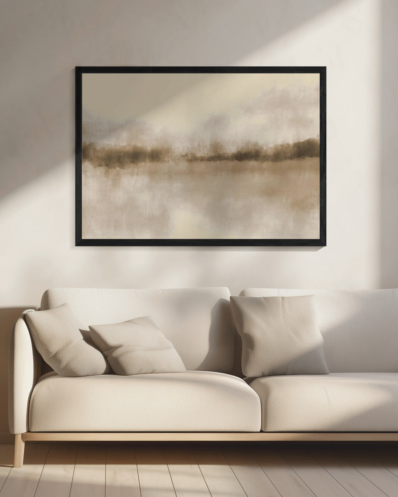 Abstrakte Landschaft in neutralen Brauntönen | Leinwand