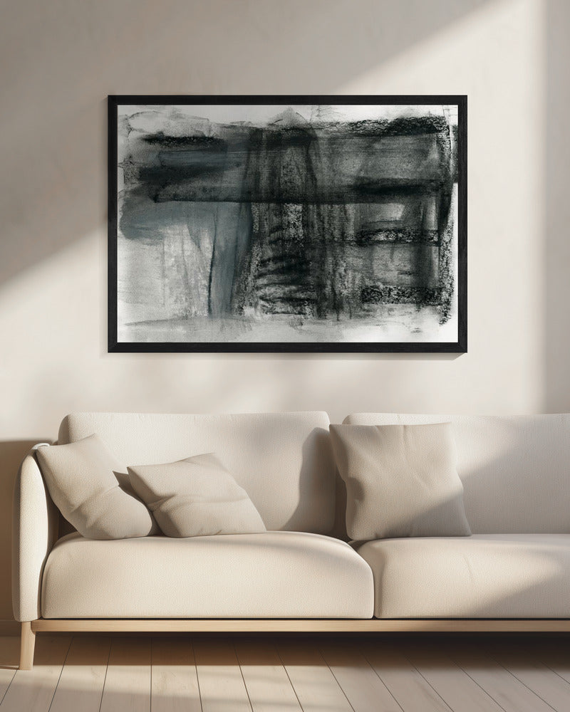 Abstrakte Kohle Monochrom 1 | Leinwand