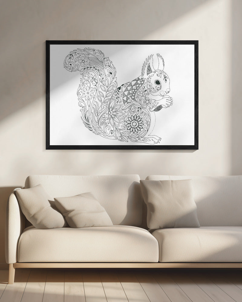 Verziertes Eichhörnchen-Design | Leinwand