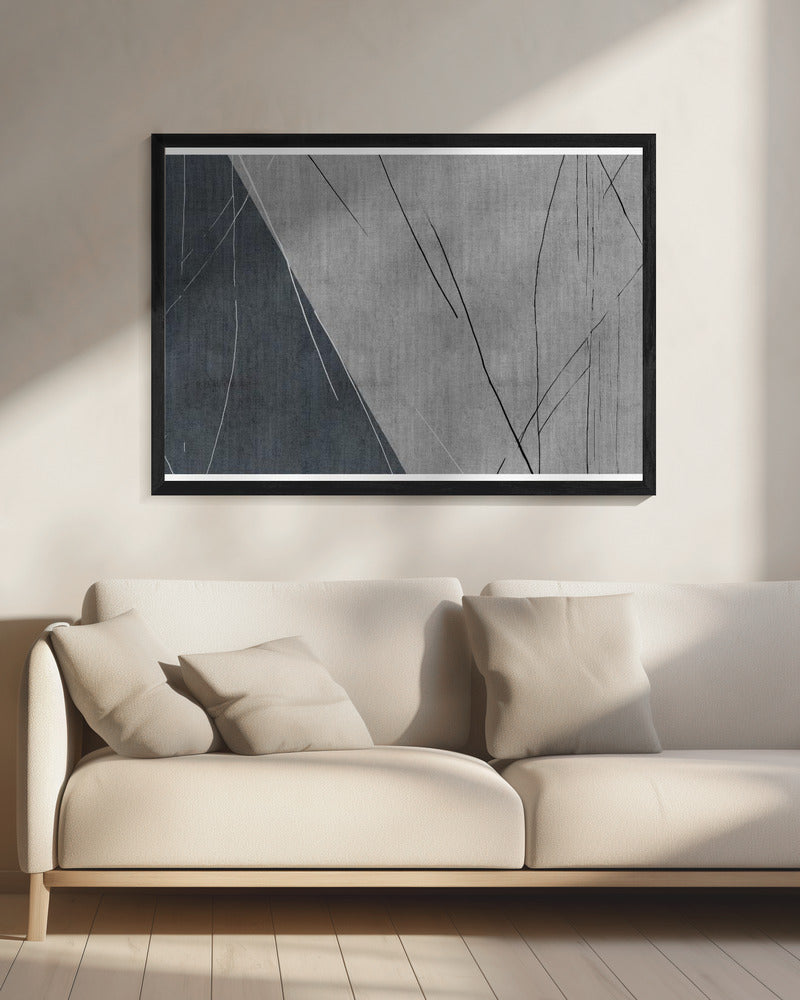 Abstrakte Linien auf Grau | Leinwand