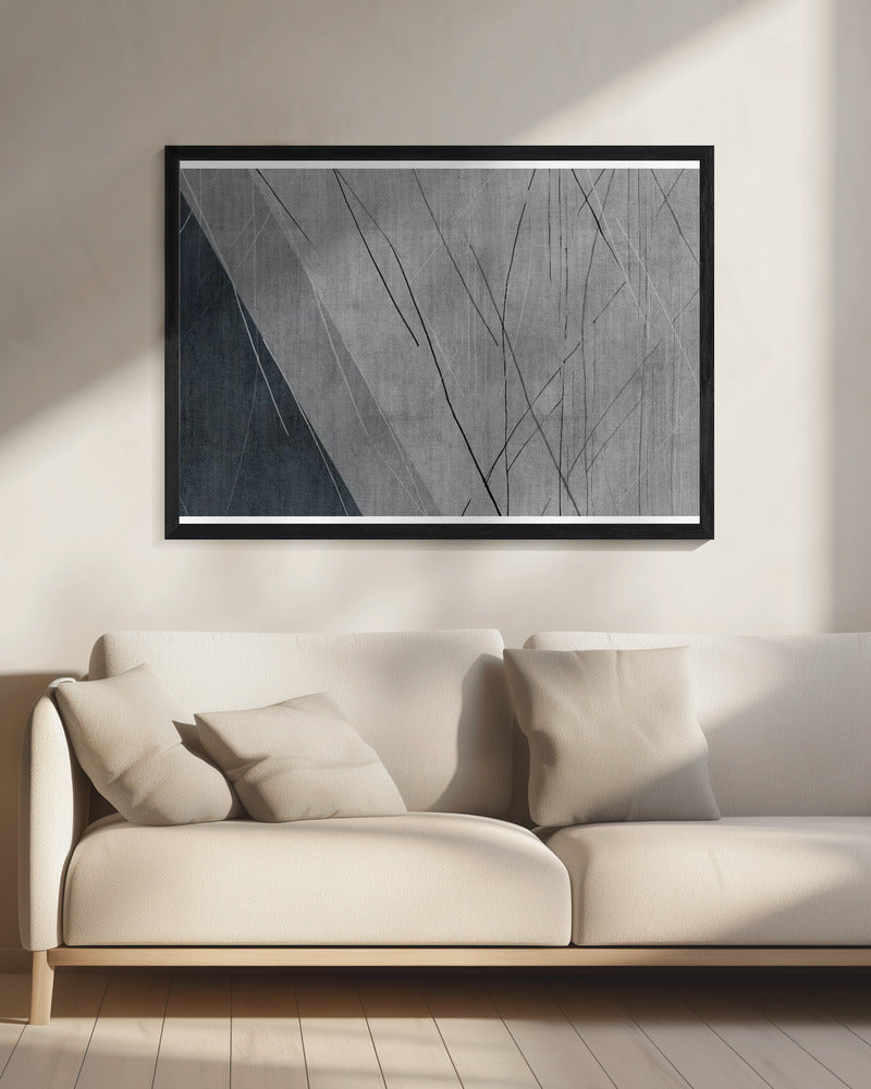 Abstrakte Linien auf Grau | Leinwand