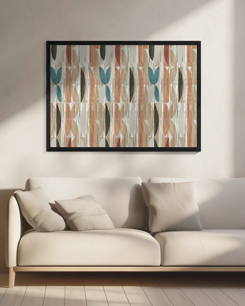 Retro-Moderne Formen mit geometrischem abstraktem Design | Leinwand