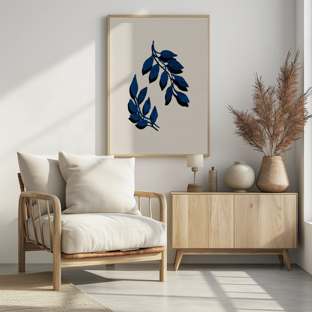 Blue Twig Brush | Poster