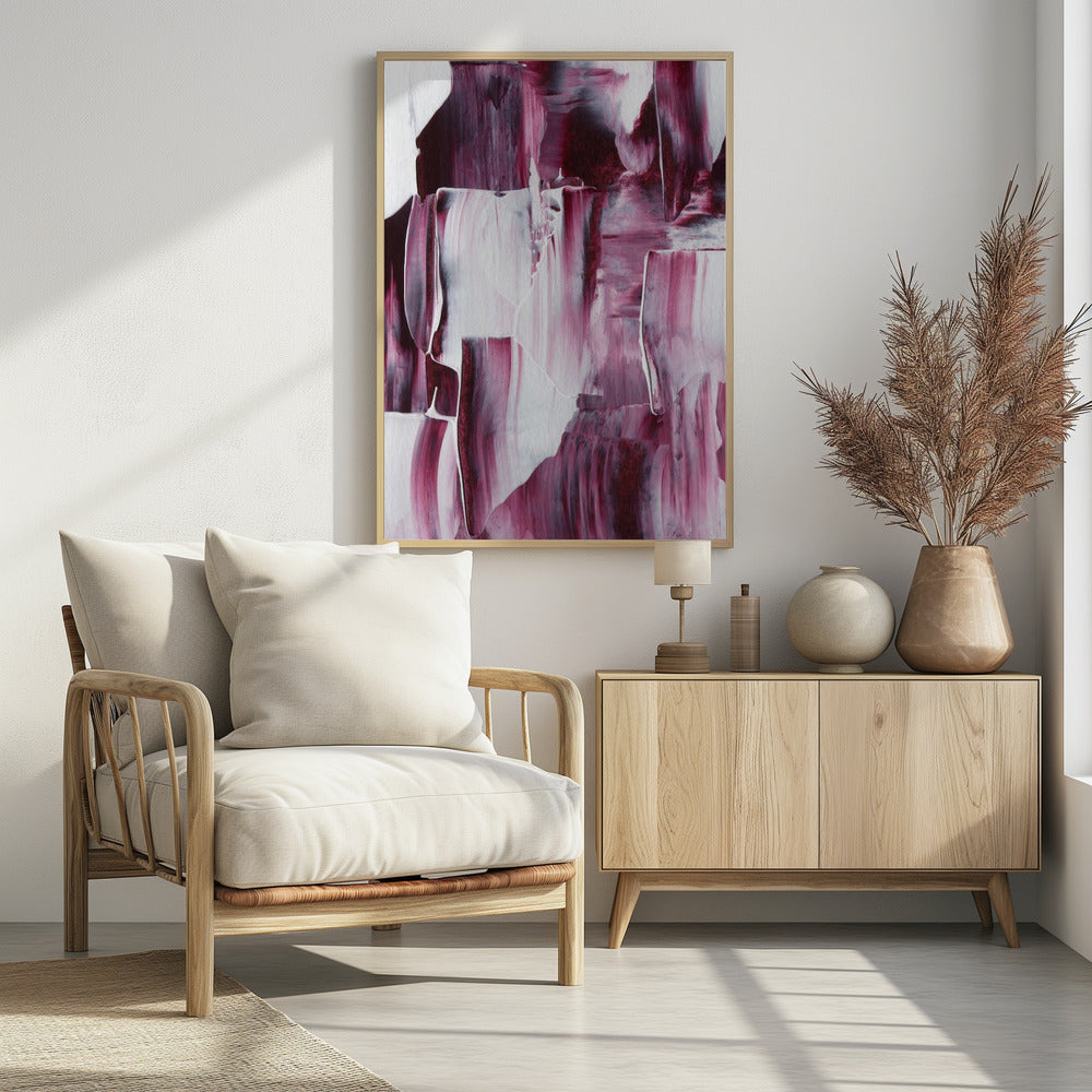 Crimson Brushstrokes | Poster