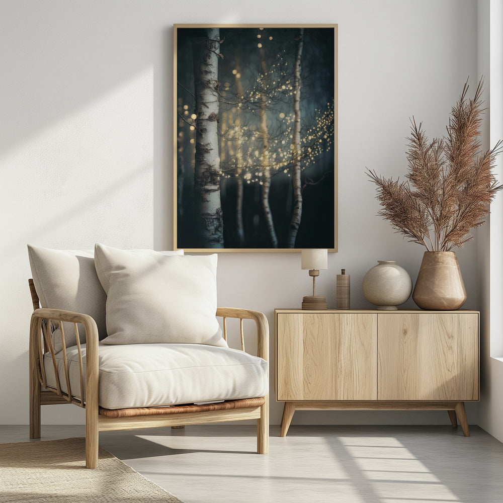 Twinkling Birch Grove | Poster