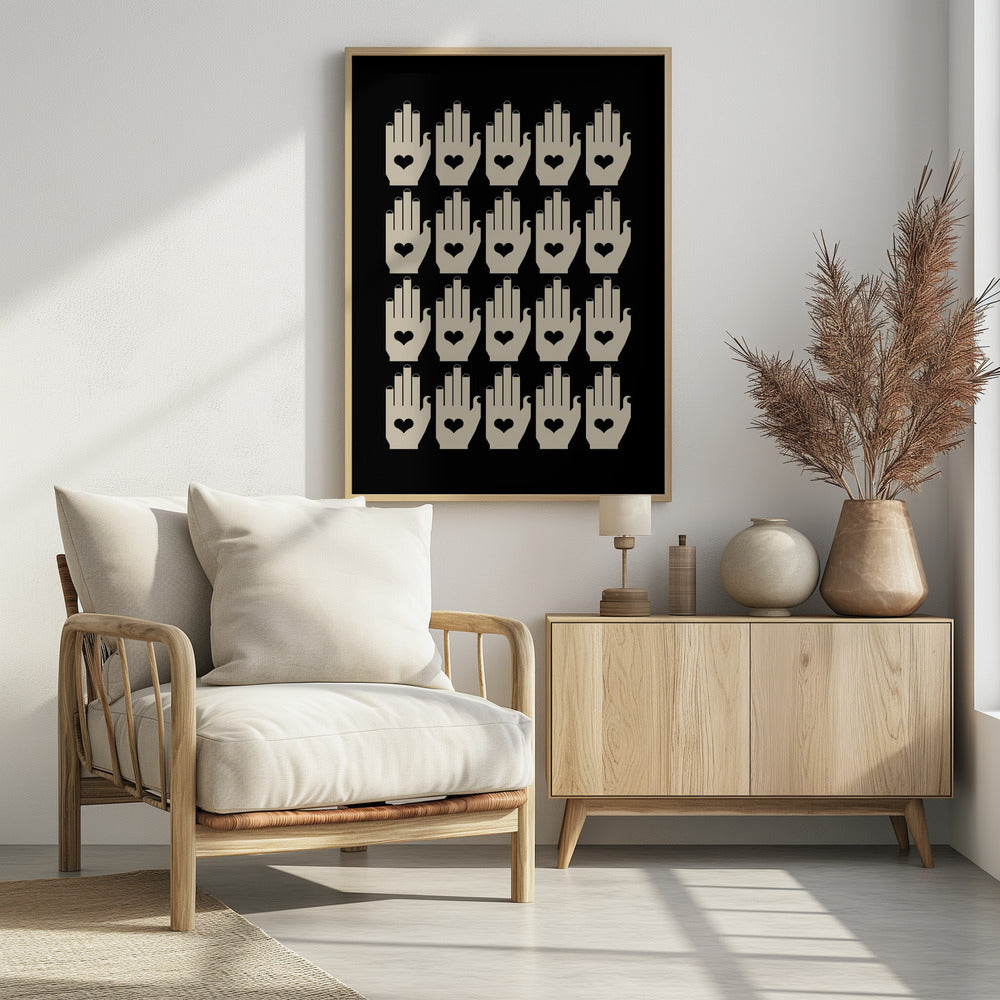 Retro Hands Black | Poster