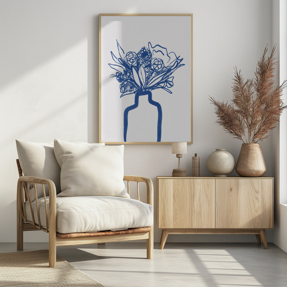 Blauer Vasenstrauß | Poster