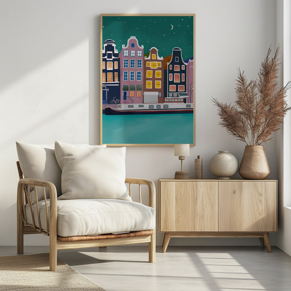 Amsterdam bei Nacht | Poster
